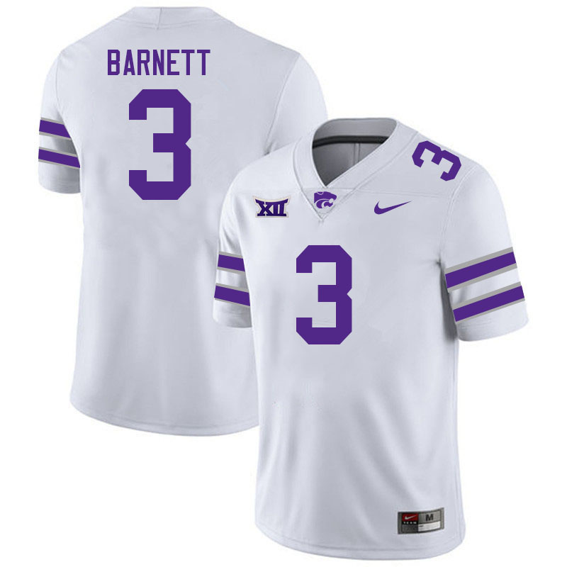 #3 Blake Barnett Kansas State Wildcats Fotball Jerseys Stitched Sale-White